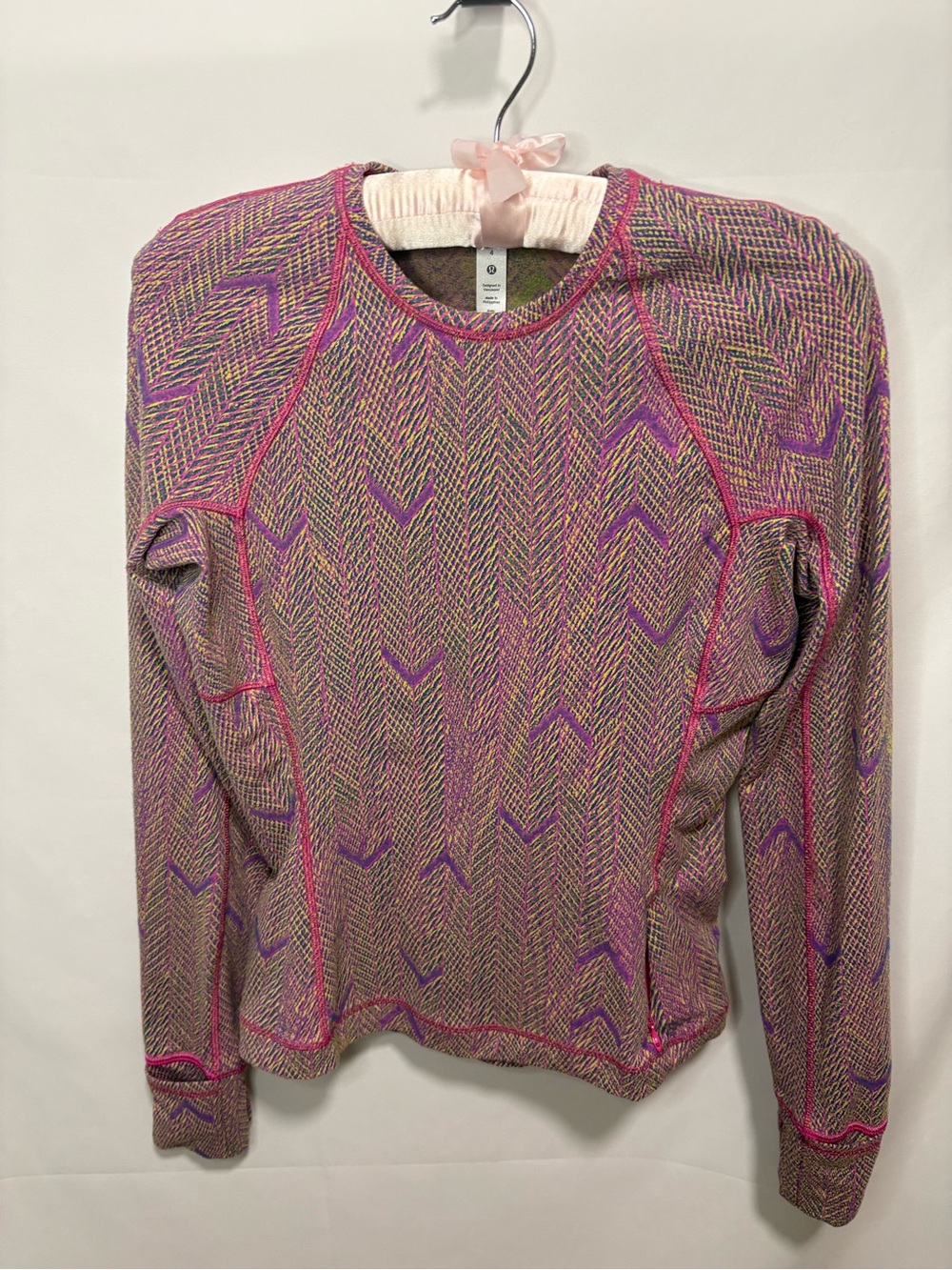 Lululemon It's RULU Run Long Sleeve Crew Neck Athletic Top Pink Purple Size 4